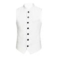 thumbnail image 3 of Tiijoy Boys Formal Vest Mandarin Collar Button Down Waistcoat for Kids, White, Sizes 2-14, 3 of 4