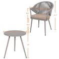 thumbnail image 6 of Nuu Garden Bistro Table and Chairs Set of 2, Woven Rope Conversation Patio Set, Beige, 6 of 10