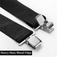 thumbnail image 4 of Mens Suspenders X-back 2" Wide Adjustable Solid Straight Heavy Duty Clip, 4 of 6