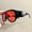 Black/Red, variant on 2D Flat Punk Frog Shape Glasses, Oversized Flat Top Frame with Metal Hinges, Black Tortoiseshell Decor, Unisex Avant-Garde Trendy Fashion Eyewear