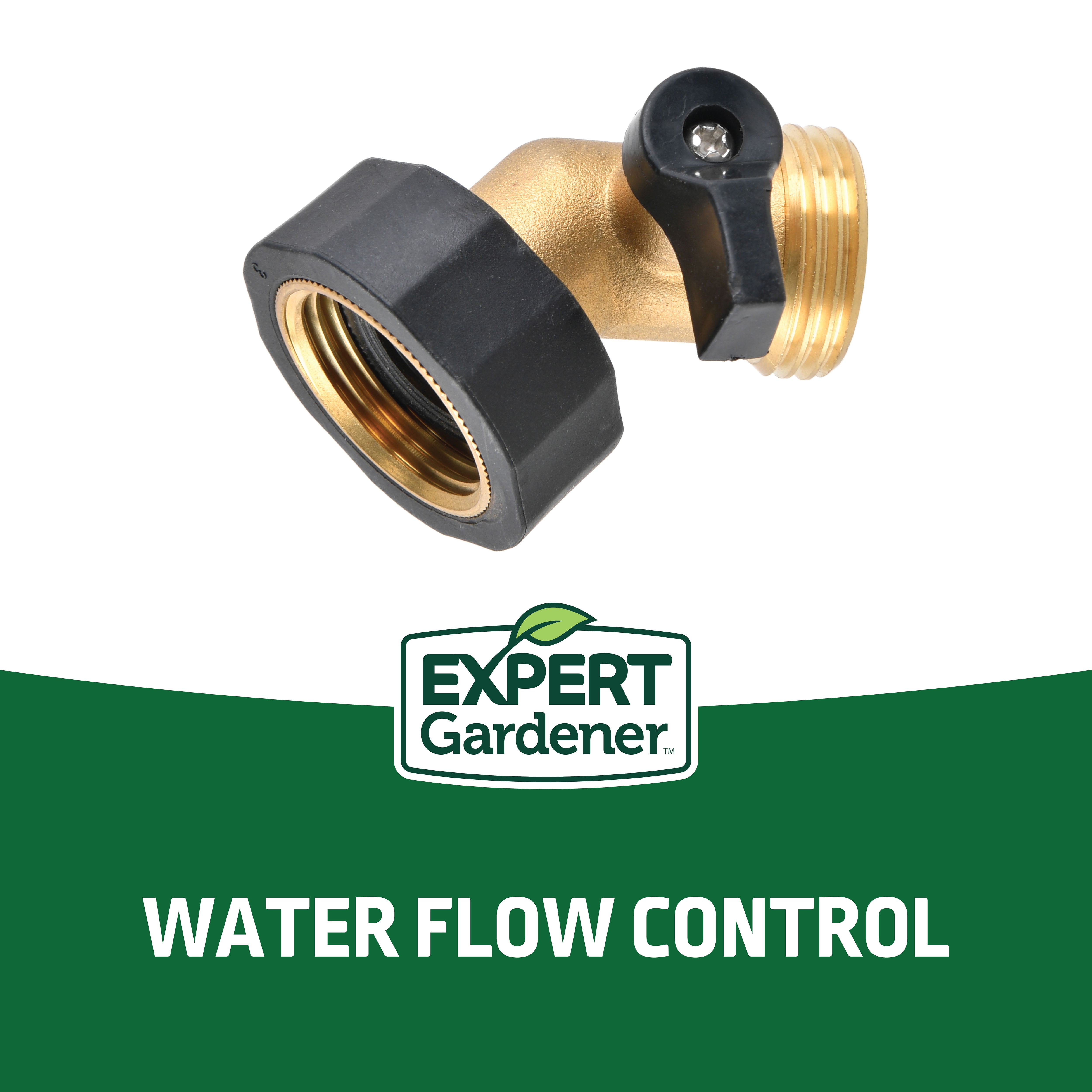 Expert Gardener Brass Angle Hose Shut-Off Connector