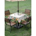thumbnail image 3 of Outdoor Tablecloth with Umbrella Hole and Zipper, Easter Eggs Square Table Cloth 54x54 Inch Waterproof Tablecloth, Bunny Eucalyptus Leaves Spring Flower Plant Picnic Table Cover for Patio Camping, 3 of 7
