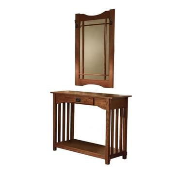 Powell Console and Mirror, Mission Oak