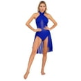 thumbnail image 2 of Oyolan Womens Lyrical Ballet Dance Leotard Sleeveless Halter Neck Dress Modern Contemporary Dancewear Blue M, 2 of 7