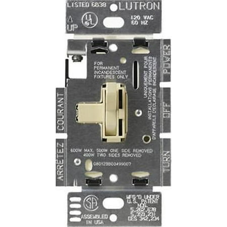 Slider Switch - Lutron Ivory Single Pole Switch & Dimmer Select Light Level With Slider