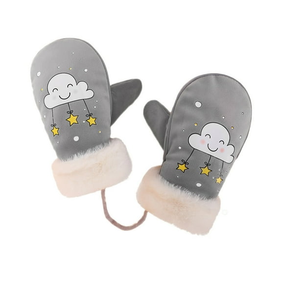 Fridja Toddler Kids Baby Boys Girls Cartoon Warm Full Finger Thick Gloves Mittens 2-8 Years Old