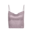 thumbnail image 4 of Txlixc Blusa de verano para mujeres, correas de espaguetis brillantes, negras cuello V de corte bajo para niñas Txlixc moda, 4 of 6