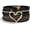 B1: black leather warp bracelet, variant on Women's Heart Wrap Bracelet, Fashion Boho Bracelet, Wide Stackable Leather Bracelet, Valentine's Day Gift