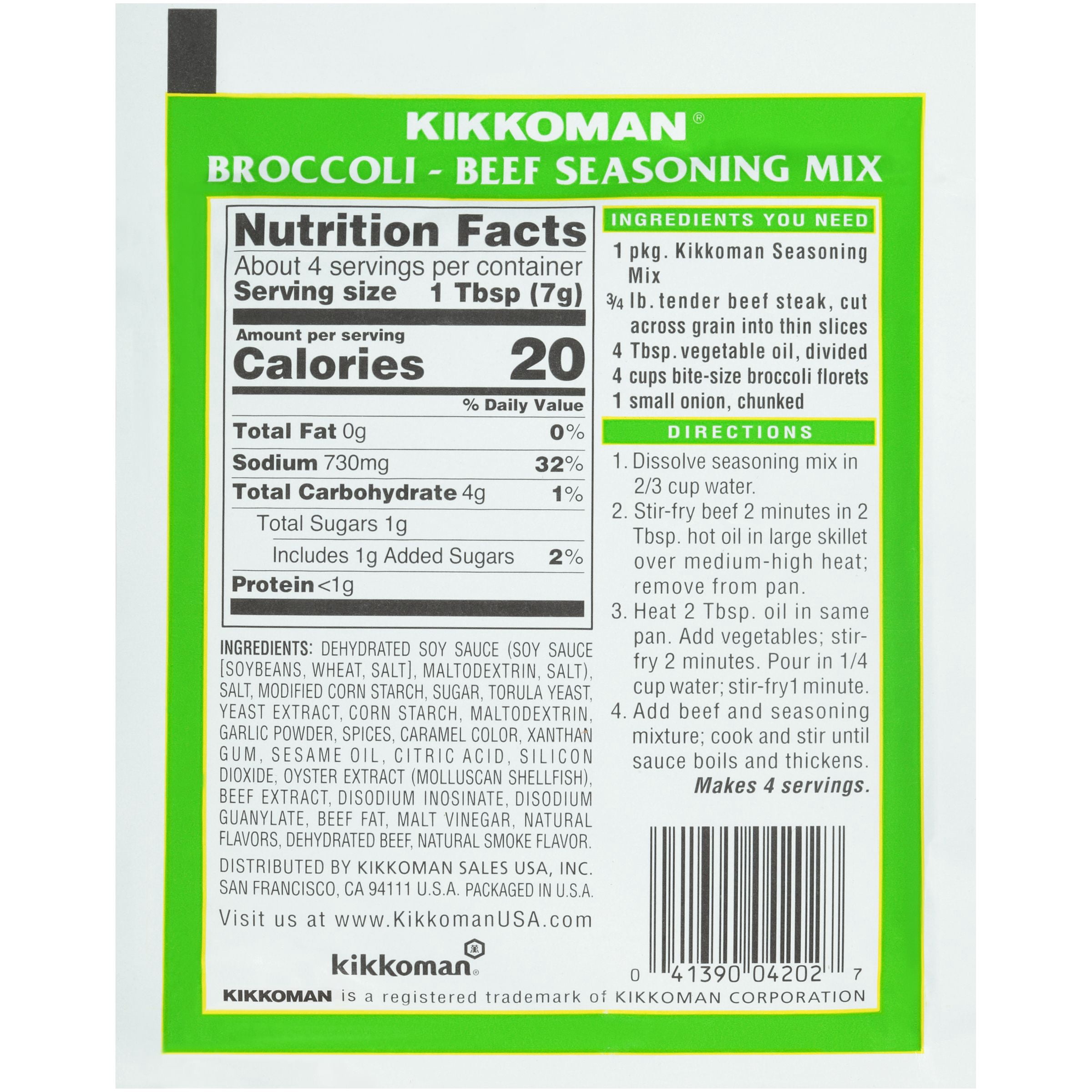 (8 pack) Kikkoman Broccoli & Beef Stir-Fry Seasoning Mix, 1 oz Packet