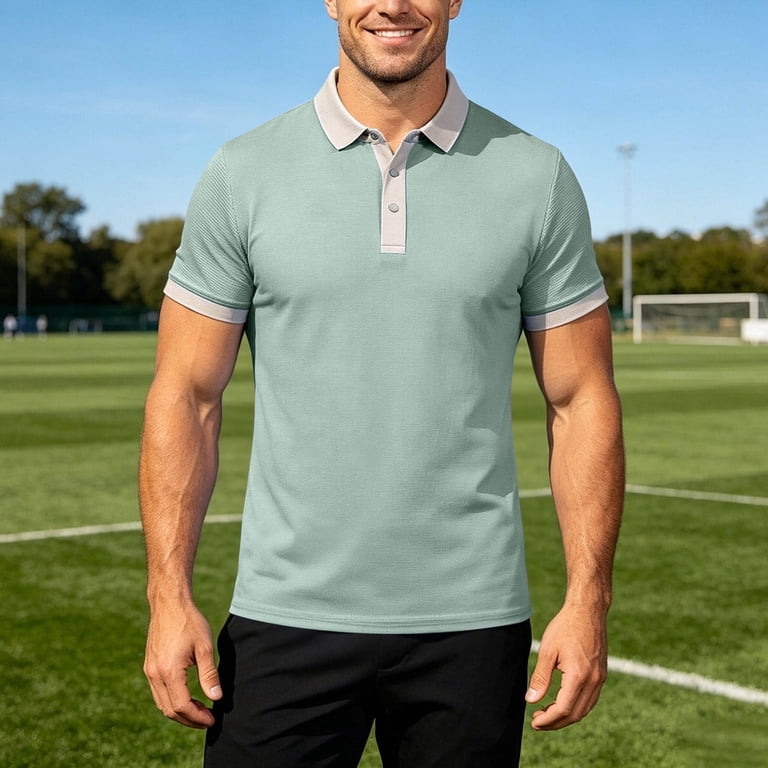 dress shirts for men who workout ZPWKLM Men Dress Shirts Short Sleeve Button Down Shirts Breathable For Running And Workout Solid Peak Lap Style Performance For Training Clothing