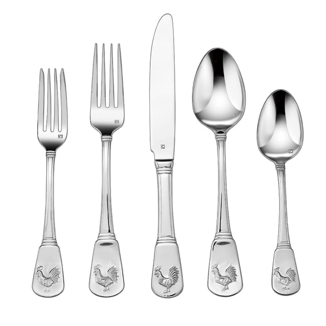 Juego de cubiertos Cuisinart CFE-01-FR20 con forma de gallo francés, 20 piezas