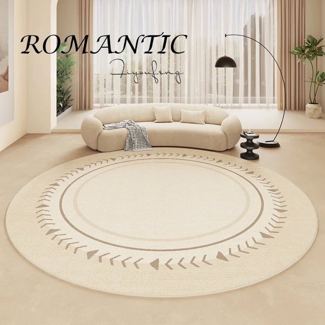 Cream Style Carpets for Living Room Light Luxury Bedroom Decor Plush Carpet Fluffy Soft Bedside Rug Home Thicken Round Floor Mat My Lux Decor Round