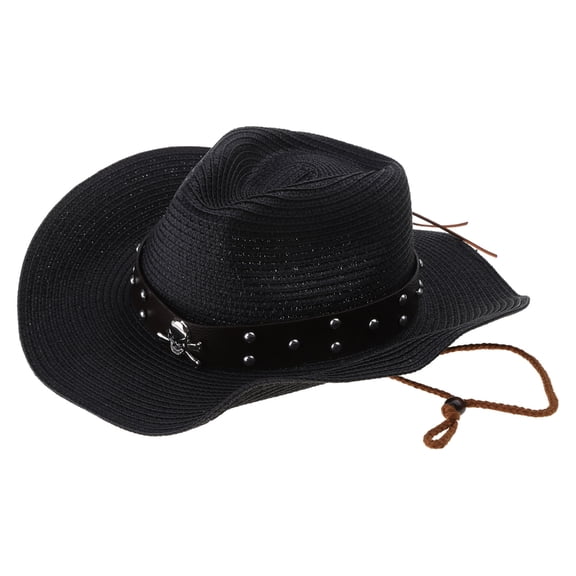 Yokua Unique Style Metal Skull Decors Hat Cowboy Hat Western Cowboy Hat Unisex