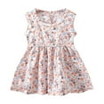 thumbnail image 2 of CaComMARK PI Fashion Girls' Summer New Short Sleeve Ruffled Pockets Round-Neck Printed Dress Dress Sweet Tank Top Birthday Outfits for Toddler Girls, 2 of 3