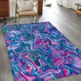 thumbnail image 3 of Purple Green Waves Area Rugs Collection 2.7'x5', Modern Abstract Art Non Slip Indoor Rectangle Throw Runner Rug Floor Mat Carpet for Living Room Dining Table Bedroom Nursery, 3 of 9