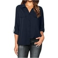 thumbnail image 2 of Kiplyki Clearance Fall Shirts for Women Long Sleeve Turndown Collar Button Shirt Tops, 2 of 8