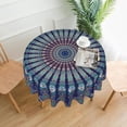 thumbnail image 6 of Mandala Round Tablecloth 60 Inch Indian Navy and Teal Tablecloth Waterproof Polyester Boho Round Tablecloth Kitchen Table Cloth Cover Anti-Slip Table Cloth for Home Dinning Tabletop Decor, 6 of 6