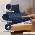 thumbnail image 5 of Loomsnest 4 Piece Full Size Bed Sheets Set, Cool & Crisp Percale, 100% Cotton Sheets, Deep Pockets, Navy, 5 of 10