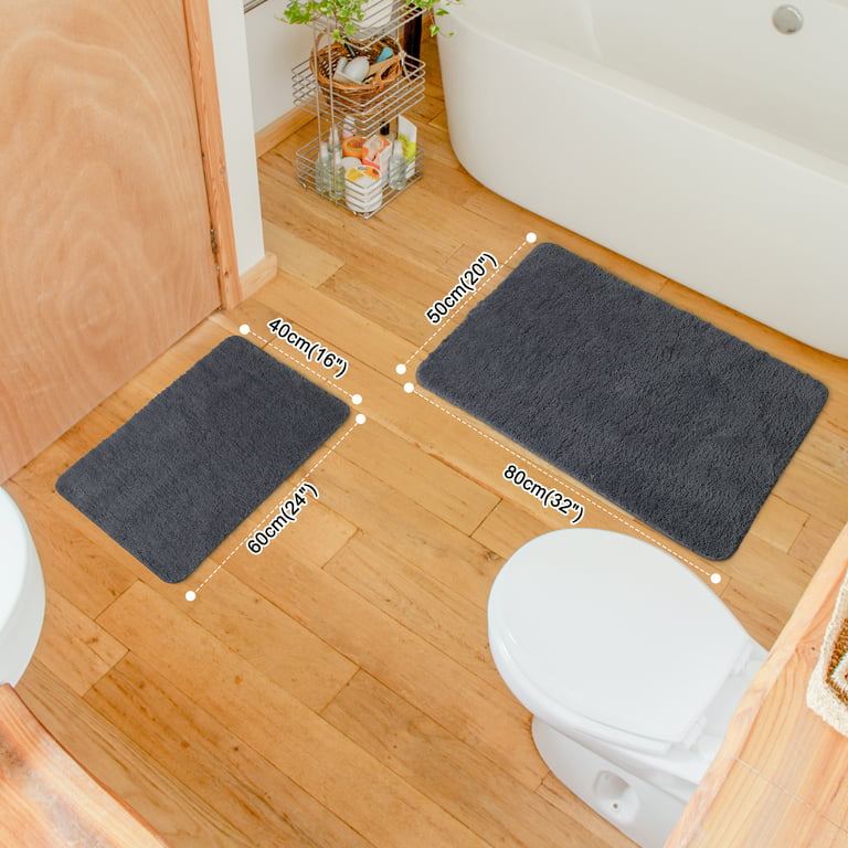 SHACOS Super Soft Bathroom Rugs Set of 2 Pieces 20x32 inch Non Slip Bath  Rugs for Bathroom Microfiber Water Absorbent Bath Mats Plush Bathroom  Carpet