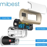 mibest OLED Finger Pulse Oximeter, O2 Meter, Dual Color White/Luxury Gold