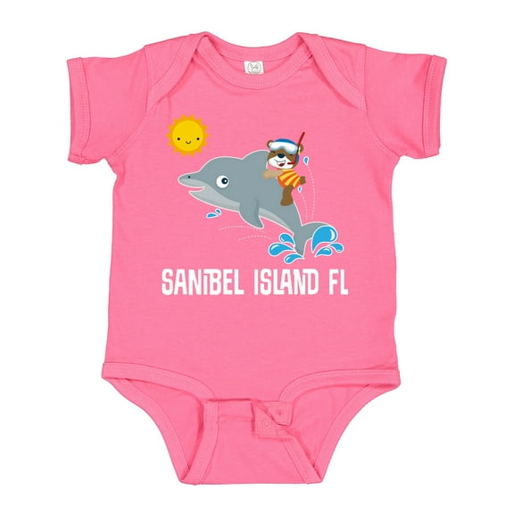 Inktastic Sanibel Island Florida Dolphin Boys or Girls Baby Bodysuit