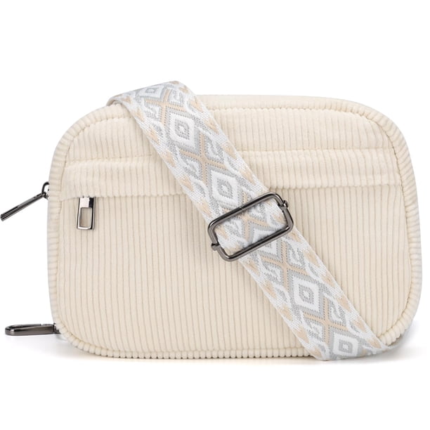 Bolsa Cruzada MAXTOP de Pana con Correa Desmontable Beige