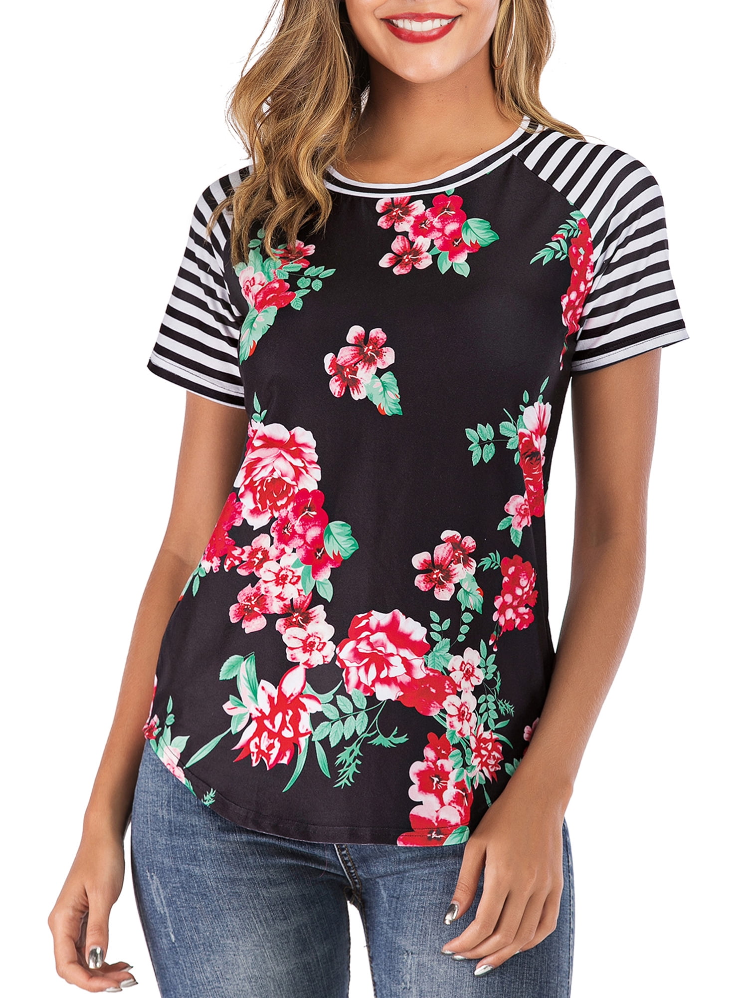 Womens Short Sleeve Tee Shirts Ladies 