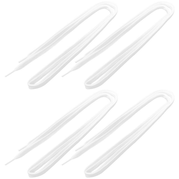 Worgeous 4Pairs White Polyester Replacement Laces for Adults and Children Sneakers 120x0.8in
