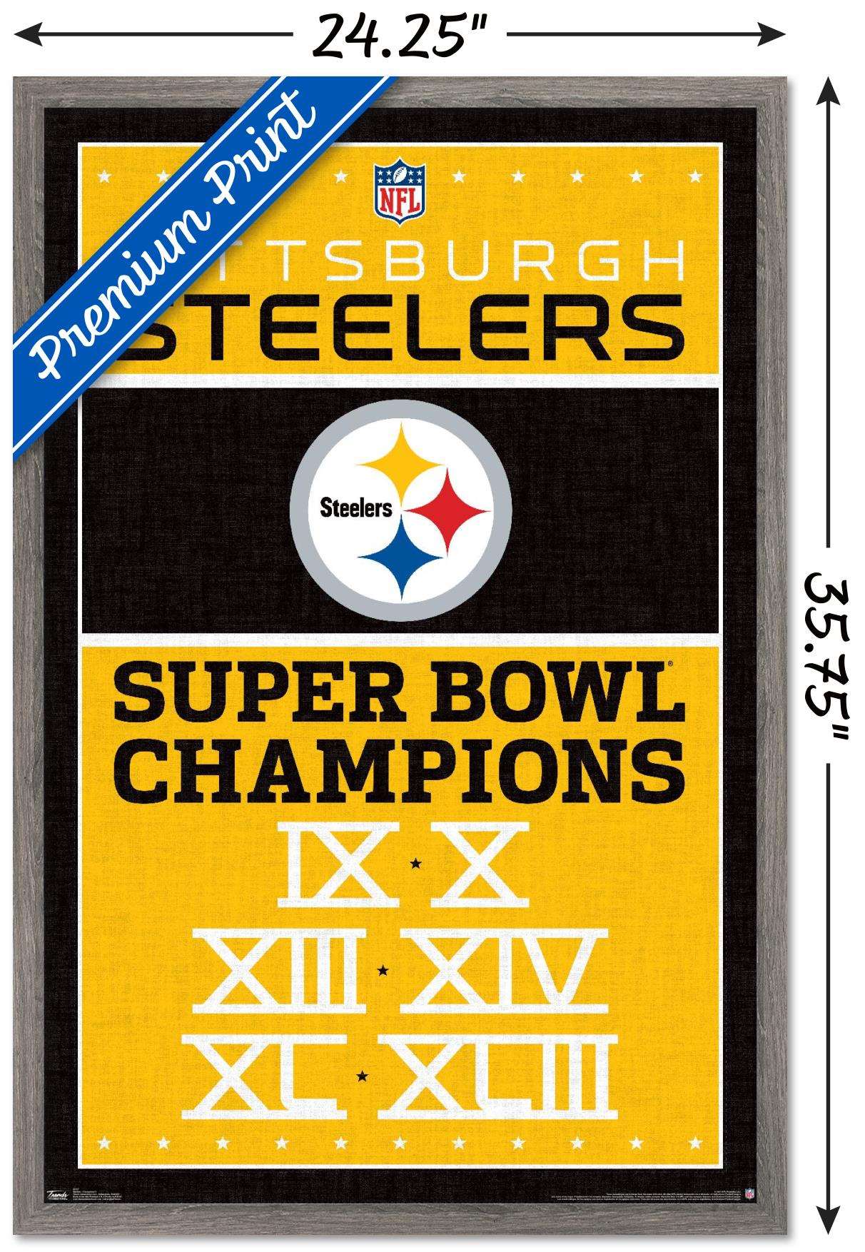 NFL Pittsburgh Steelers - Champions 13 Wall Poster, 22.375" x 34", Framed