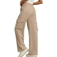 thumbnail image 5 of Aloohaidyvio Wide Leg Cargo Pants Womens Flowy Casual Elastic High Waisted Trousers with Multi Pockets, 5 of 8