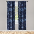 thumbnail image 3 of Ambesonne Floral Curtains, Watercolor Fashion Flora Art, Pair of 28"x84", Dark Petrol Blue Teal, 3 of 5
