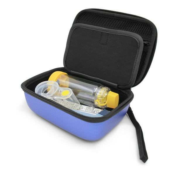 CASEMATIX Blue Travel Asthma Inhaler Case fits Asthma Spacer , Epipen