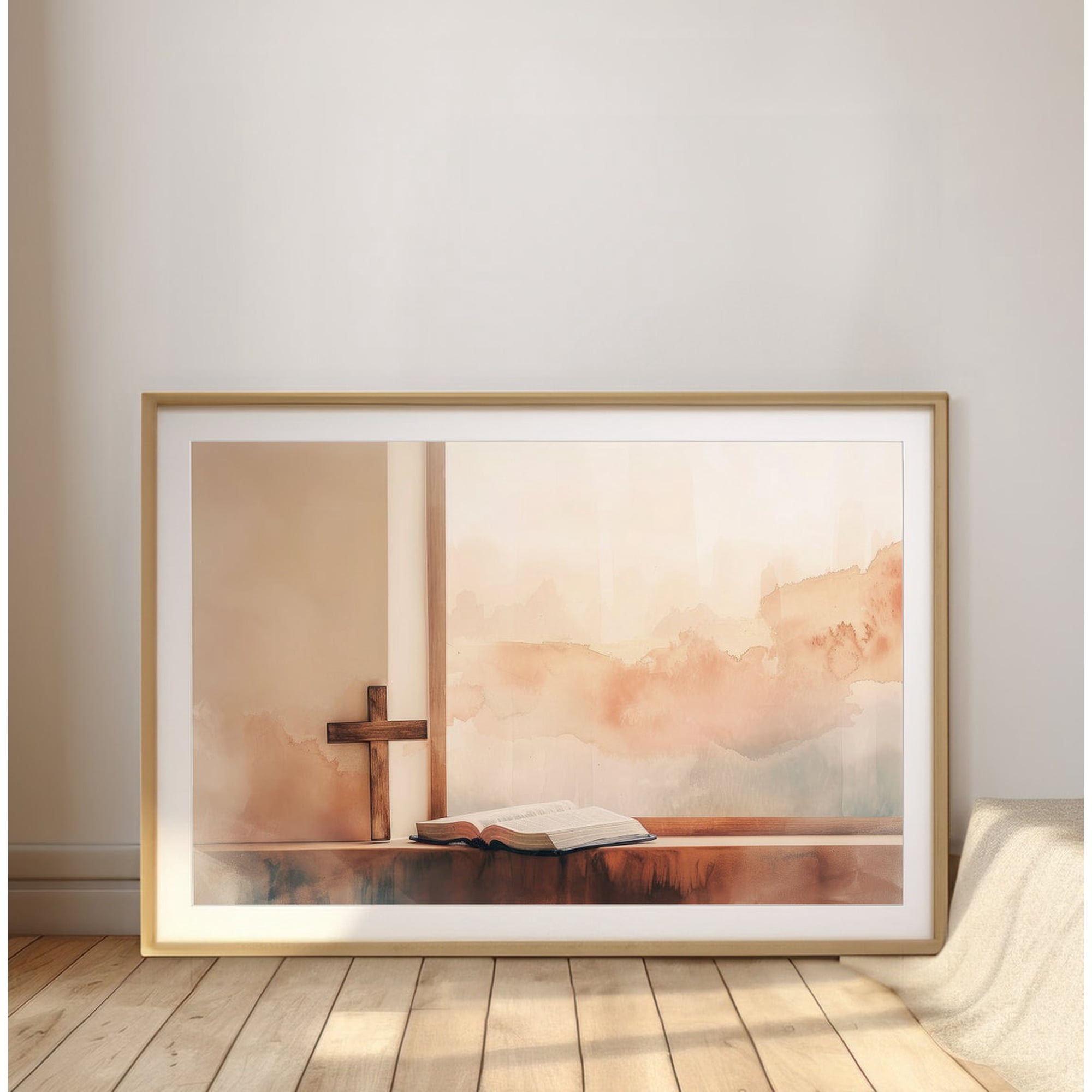Cross And Bible Christian Wall Art Scripture Decor