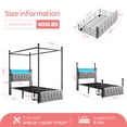 thumbnail image 4 of EnHomee Canopy Bed Frame Twin with Headboard Upholstered Bed Frame with 2 Storage Drawers & LED Lights & Charging Station & 4 Removable Posts,Grey, 4 of 9