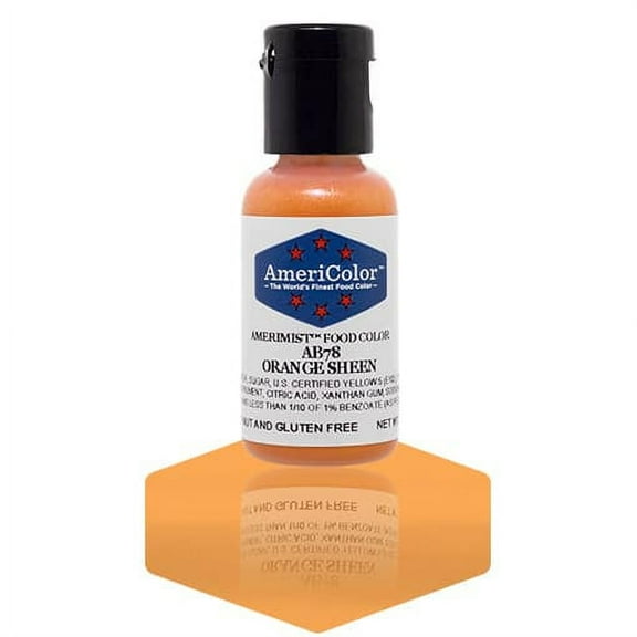 AmeriColor AmeriMist Orange Sheen, .65 Ounce, Airbrush Food Color