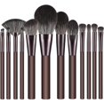 thumbnail image 1 of 12 Pcs Makeup Brush Set Premium Synthetic Bristles Foundation Make Up Brushes Concealers Eyeshadow Make-up Brush Sets (Coffee), 1 of 4