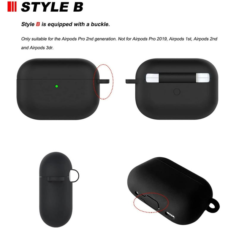 Brg for AirPods Pro 2nd/1st Generation Case Cover 2022/2019, Soft Silicone Skin Cover Shock-Absorbing Protective Case with Keychain for New Apple