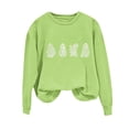 thumbnail image 5 of BRELIL Women Halloween Long Sleeve Pullover Crew Neck Casual Graphic Sweatshirt Fall Outfit Solid Basic Top, Green XL, 5 of 5