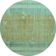 thumbnail image 1 of Ahgly Company Indoor Round Abstract Light Blue Modern Area Rugs, 5' Round, 1 of 4