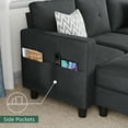 thumbnail image 6 of Walsunny 76.4" Convertible Sectional Sleeper Sofa Couches L Shape with Movable Storage Ottoman Chaise Recliner Side Pockets for Small Living Rooms Apartment,Black, 6 of 9