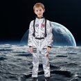 thumbnail image 6 of Alaiyaky Kids Astronaut Costume, Space Costume Halloween Fancy Dress Kids Girls Boys Astronaut Astronaut Uniform Jumpsuit Outfits Halloween Book Day Party Dress Up, 6 of 7