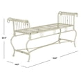 thumbnail image 5 of Safavieh Brielle Adult Metal Outdoor Benches Antique White, 5 of 6