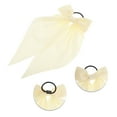 thumbnail image 3 of Unique Bargains 1 Pc Solid Bow Ribbon Hair Elastic Band Beige, 3 of 5