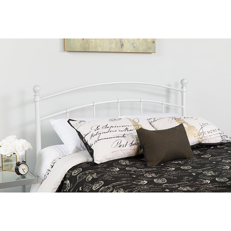 Decorative White Metal Full Size Headboard