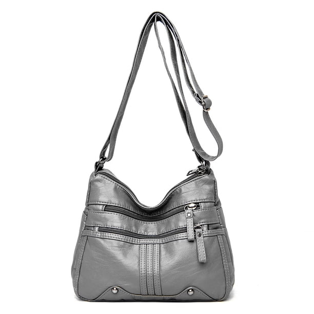 Bolso de mujer de mediana edad y mayor Bolso bandolera de cuero suave Mochila informal de mujer de mediana edad con múltiples compartimentos para mujer