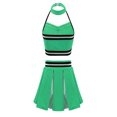 thumbnail image 3 of Alvivi Kids Girls Ceerleading Costume Halter Neck  Crop Top Pleated Skirt Outfits 2Pcs 6-16, 3 of 6