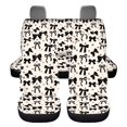 thumbnail image 5 of HUISEFOR 4 Pcs Black Bow Car Seat Cover Full Set Breathable Elastic Soft, Anti Slip, All‑Season Protection, Front and Back Seat Covers Protectors, Fits for Vehicle Cars SUV, 5 of 7