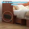 thumbnail image 5 of BALUS Wood Murphy Bed Queen Size with Charging Station, Hideaway Cabinet Bed Frame with Storage, Cherry Red, 5 of 10
