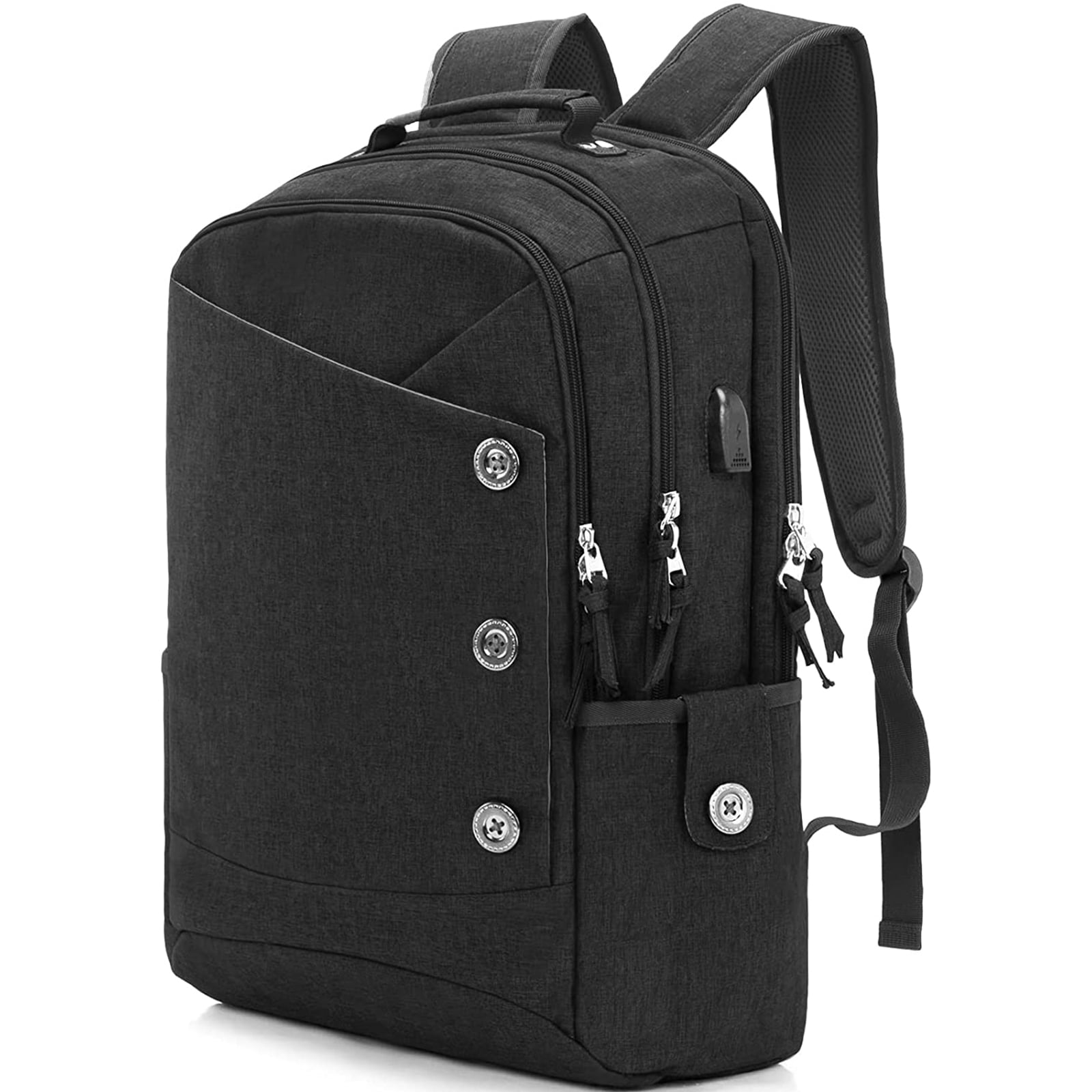KINGSLONG Laptop Backpack, Buttons Water Resistant Casual Laptop