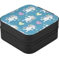 thumbnail image 3 of SKYSONIC Unicorn Travel Jewelry Box PU Leather Jewelry Organizer Ideal Gift for Women Girls, Portable Mini Jewelry Travel Case for Stud Earrings Rings Necklaces Bracelets, 3 of 7